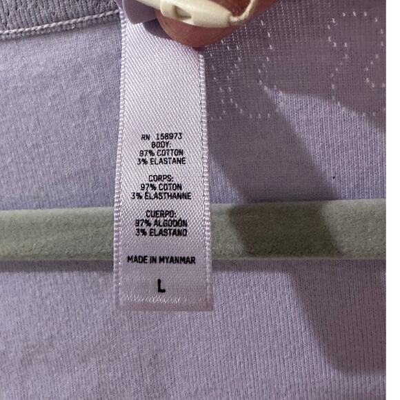 SKIMS Logo Pointelle LS Cropped Cardigan Top in Lavender Purple, size L - Picture 3 of 10